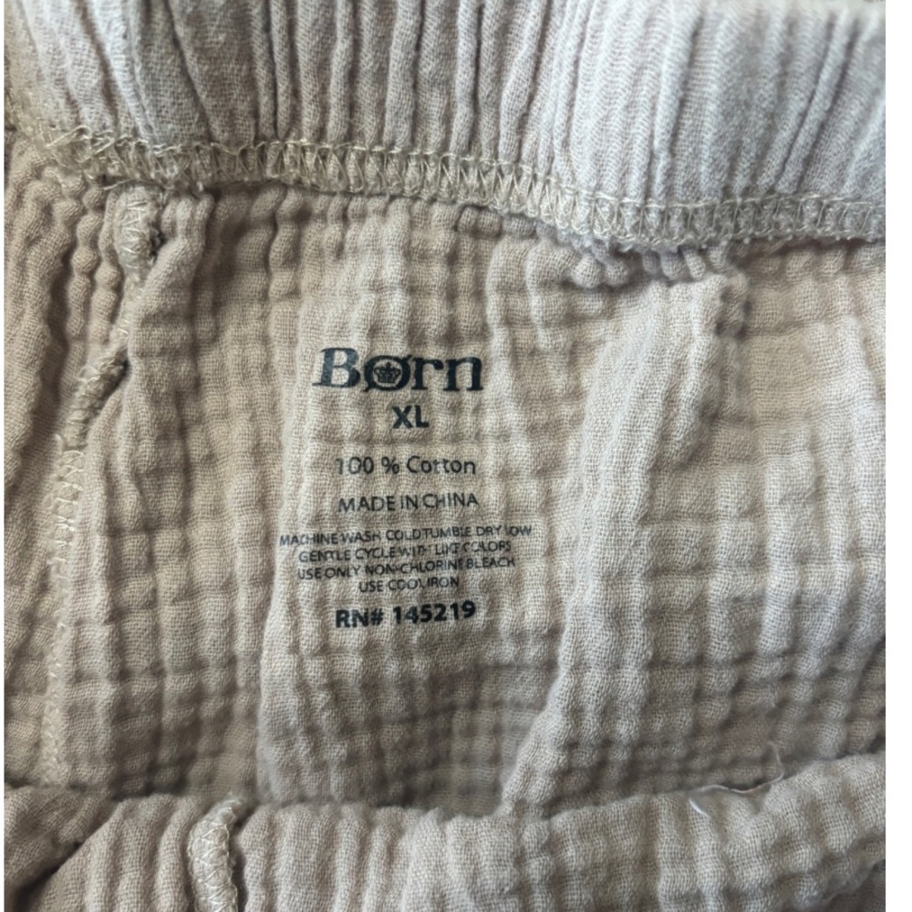 Børn XL Gauze Cotton Pajama Set Neutral Button Top & Shorts Lounge Set - Picture 5 of 5